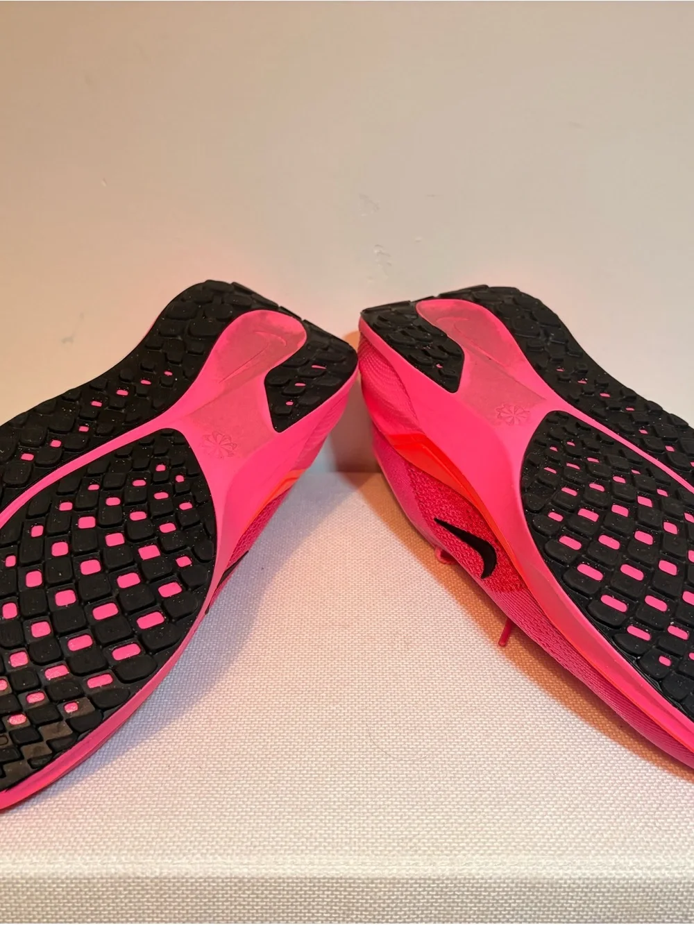 Nike Women's Hot Pink Running Sneakers with Black Swoosh